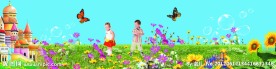 六一儿童舞台背景展板