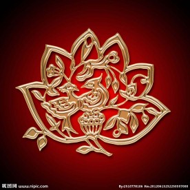 传统双喜鹊花纹图案素材