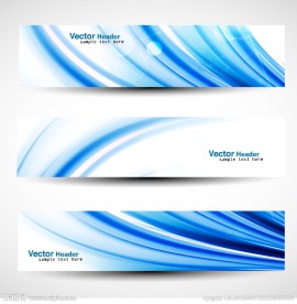 蓝色动感线条banners 横幅