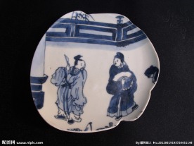 康熙内销次片 青花人物高士纹标本