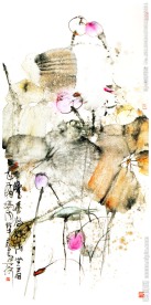 荷花 国画