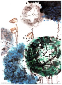 荷花 国画