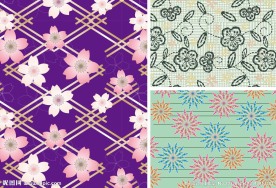 底纹 花朵 线条 印花