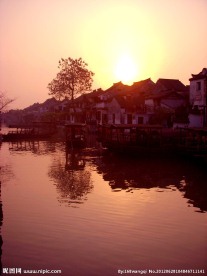水乡夕阳