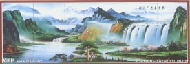山水 财源广进 壁画图照片(非高清)