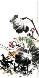 荷花国画
