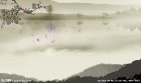 梅花山水墨画