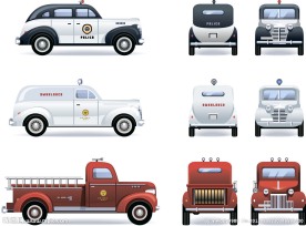 警车 救护车 事故车