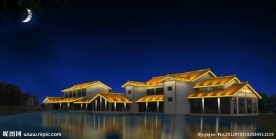 建筑夜景亮化效果图