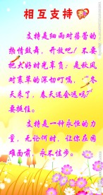 小学校园文化相互支持展板