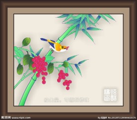 翠竹小鸟
