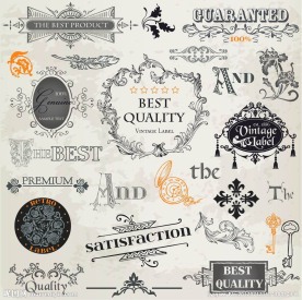 欧式花纹 边框 徽章 标签