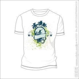 夏日海边冲浪T恤衫