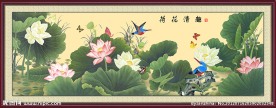 荷花国画