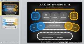 荧光线条PPT图表集合透明包含关系