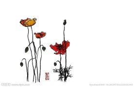花朵水墨画