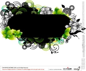 花纹 卡通花 绿叶 黑色花纹 失量花纹