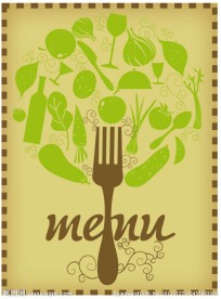 叉子水果蔬菜背景