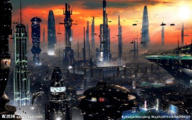 科幻片的摩天大楼