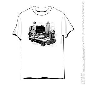 创意城市图案T恤