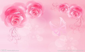 粉色玫瑰移门图案