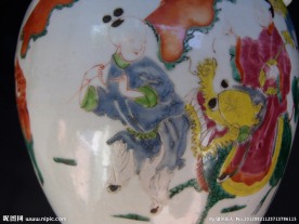 清雍正粉彩麒麟送子大罐