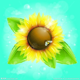 向日葵蜜蜂梦幻背景