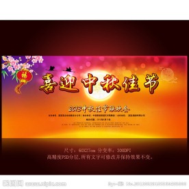 喜迎中秋佳节展板海报背景图
