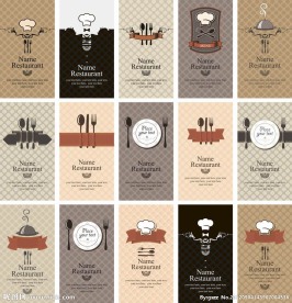 西餐厅名片卡片 菜单封面设计