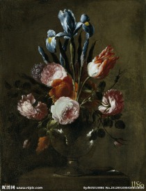 油画静物 花