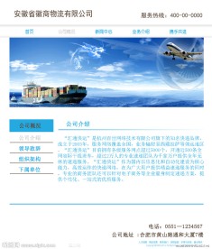 物流公司简介网页界面