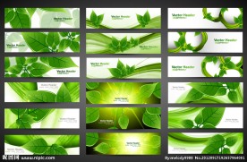 绿色树叶环保banner