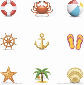 夏日沙滩图标