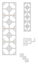古典窗花边框花纹矢量图