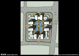 小区景观彩色总平面图