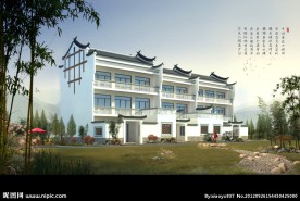 徽派建筑透视图