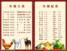 火锅菜单