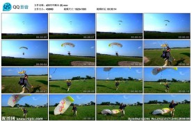 跳伞运动员平安落地高清实拍视频素材