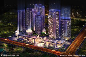 衡阳文华中心鸟瞰夜景