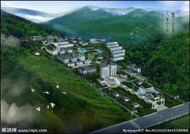 徽派酒厂鸟瞰图