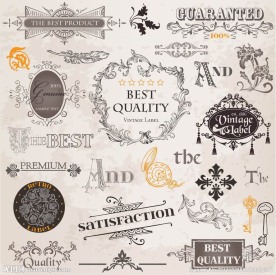 欧式花纹 古典花纹 边框 标签