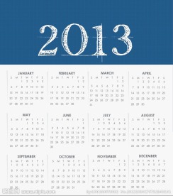 2013年日历