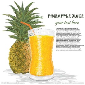 手绘菠萝菠萝汁