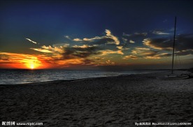沙滩落日