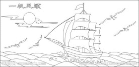 玻璃彩绘（一帆风顺）