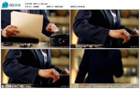 商务白领整理办公包高清实拍视频素材