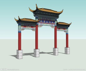 牌坊精细3d模型