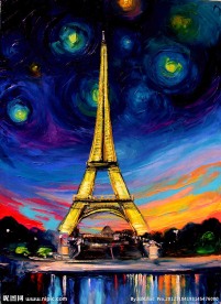 油画 艾菲尔铁塔