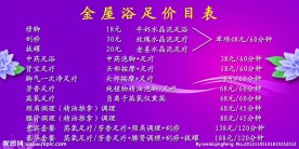 足疗价目表
