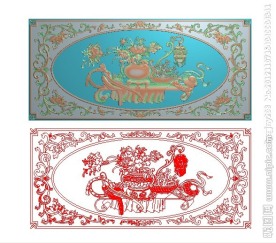 精雕图 花瓶牡丹 jdp